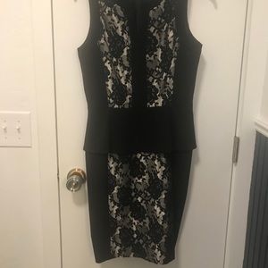 A Vince Camuto black floral print dress